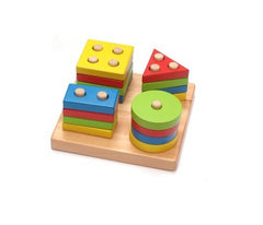 Babyspielzeug Holzpuzzle Bildungs-Spielzeug Geometrische Formen Spielzeug Stick Baby Kind Kinder Intelligenz Puzzle für Kinder