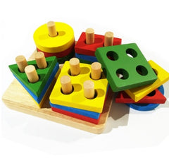 Babyspielzeug Holzpuzzle Bildungs-Spielzeug Geometrische Formen Spielzeug Stick Baby Kind Kinder Intelligenz Puzzle für Kinder