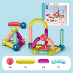 Großes DIY-Magnetkonstruktionsset für frühes Lernen – Konstruktionsvielfalt mit Magnetstangen und Bausteinen für Kinder, das perfekte Spielzeuggeschenk!