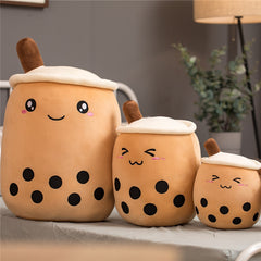 Süßes Obstgetränk Plüsch Weiches Erdbeer-Milchtee Plüsch Boba-Tee Becher Spielzeug Bubble Tea Kissen K kiddos Geschenk