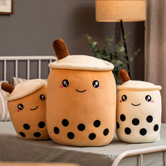 Süßes Obstgetränk Plüsch Weiches Erdbeer-Milchtee Plüsch Boba-Tee Becher Spielzeug Bubble Tea Kissen K kiddos Geschenk