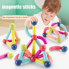Großes DIY-Magnetkonstruktionsset für frühes Lernen – Konstruktionsvielfalt mit Magnetstangen und Bausteinen für Kinder, das perfekte Spielzeuggeschenk!