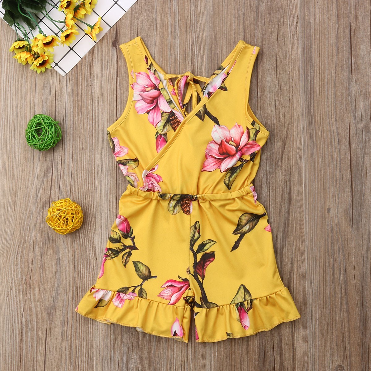 Sommermädchen Baby Mädchen Floral-Outfits Kleidung