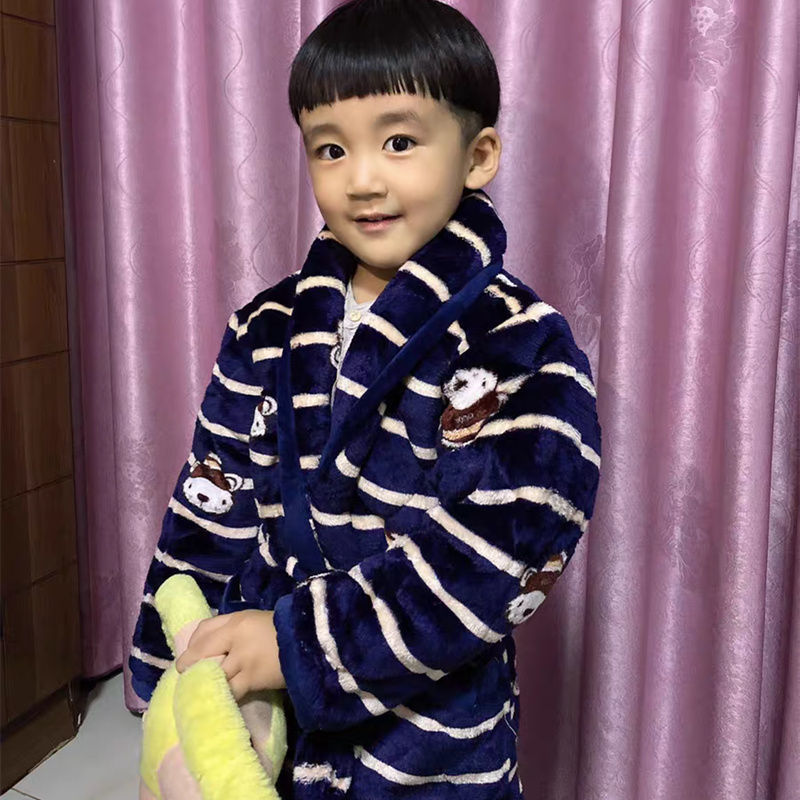 Steppbarer Korallenvlies-Bademantel für Babys und Kinder