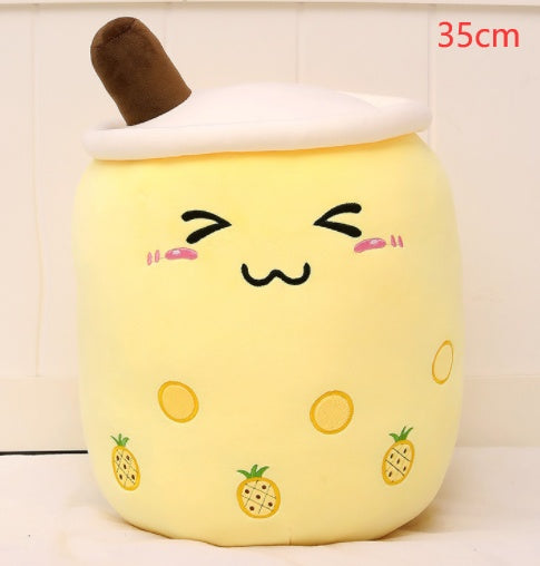 Süßes Obstgetränk Plüsch Weiches Erdbeer-Milchtee Plüsch Boba-Tee Becher Spielzeug Bubble Tea Kissen K kiddos Geschenk