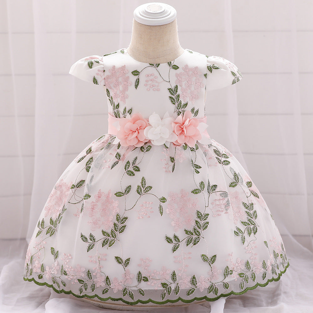 Sommer Kinderbekleidung Neues Baby Geburtstagsfeier Hochzeitskleid Rock Mädchen Flauschiges Kleid