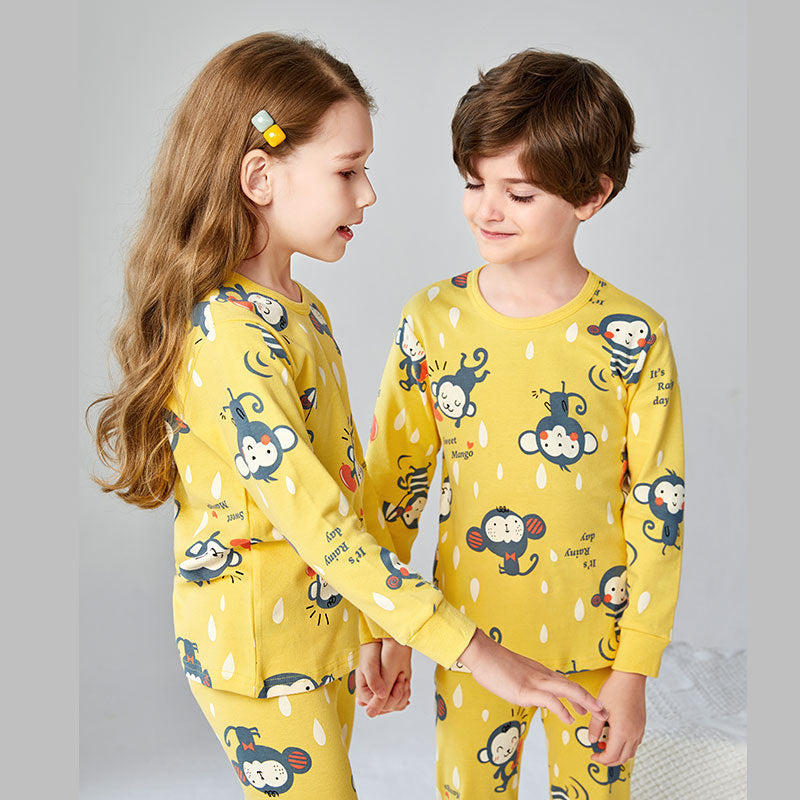 Baumwoll-Kinderunterwäsche-Set für Jungen und Mädchen, Pyjamas