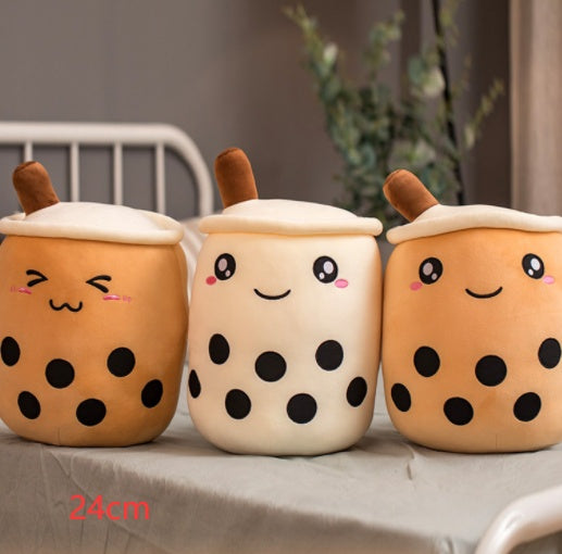 Süßes Obstgetränk Plüsch Weiches Erdbeer-Milchtee Plüsch Boba-Tee Becher Spielzeug Bubble Tea Kissen K kiddos Geschenk