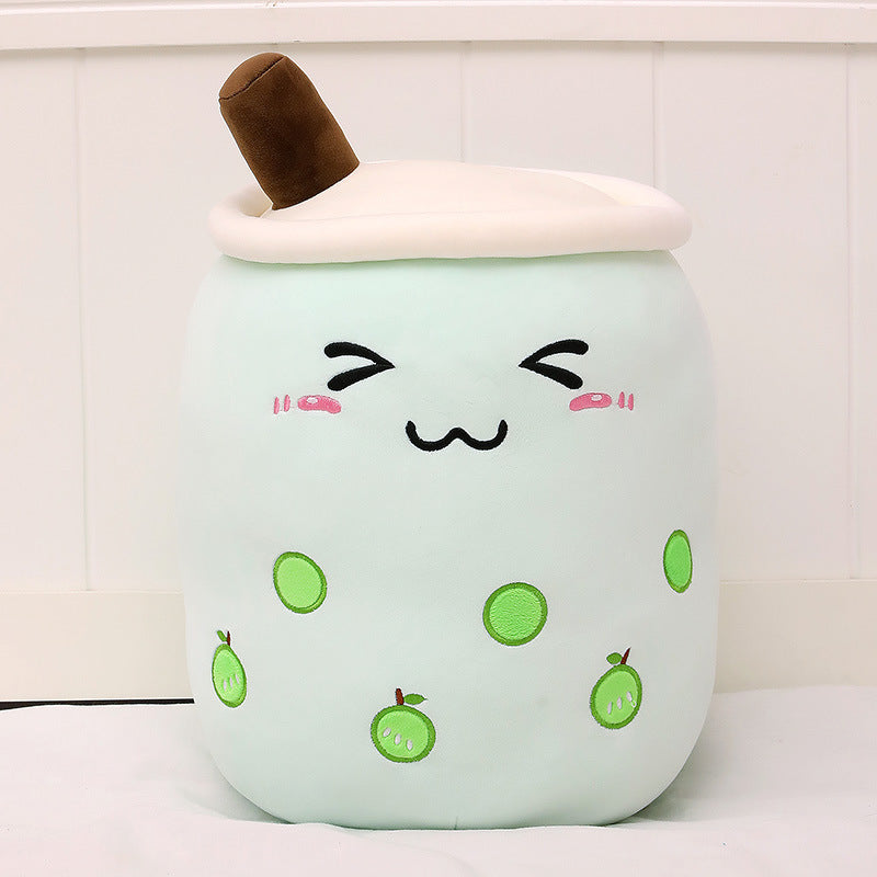 Süßes Obstgetränk Plüsch Weiches Erdbeer-Milchtee Plüsch Boba-Tee Becher Spielzeug Bubble Tea Kissen K kiddos Geschenk