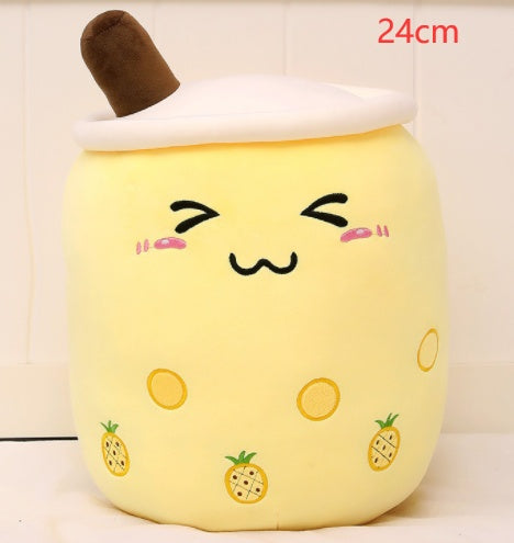 Süßes Obstgetränk Plüsch Weiches Erdbeer-Milchtee Plüsch Boba-Tee Becher Spielzeug Bubble Tea Kissen K kiddos Geschenk