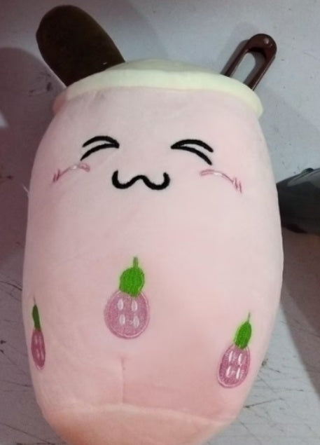 Süßes Obstgetränk Plüsch Weiches Erdbeer-Milchtee Plüsch Boba-Tee Becher Spielzeug Bubble Tea Kissen K kiddos Geschenk