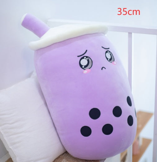 Süßes Obstgetränk Plüsch Weiches Erdbeer-Milchtee Plüsch Boba-Tee Becher Spielzeug Bubble Tea Kissen K kiddos Geschenk