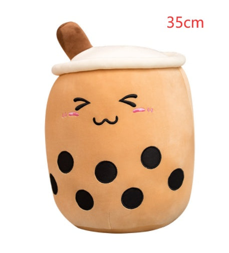 Süßes Obstgetränk Plüsch Weiches Erdbeer-Milchtee Plüsch Boba-Tee Becher Spielzeug Bubble Tea Kissen K kiddos Geschenk